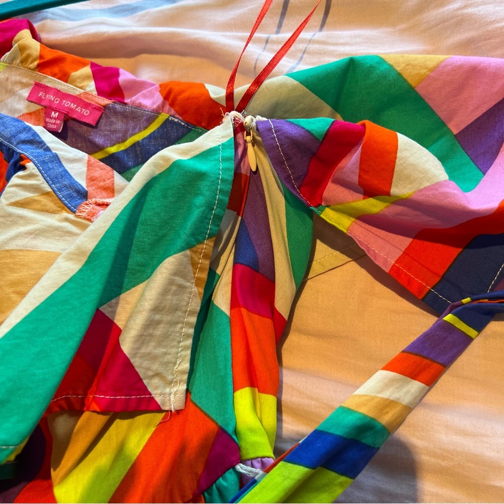 NWOT Flying Tomato Maxi Dress Multicolor Swirl Rainbow - Picture 9 of 11
